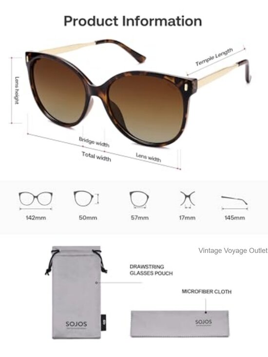 Oversized Round Polarized Sunglasses UV400 Protection Lightweight Plastic Frame main image 5